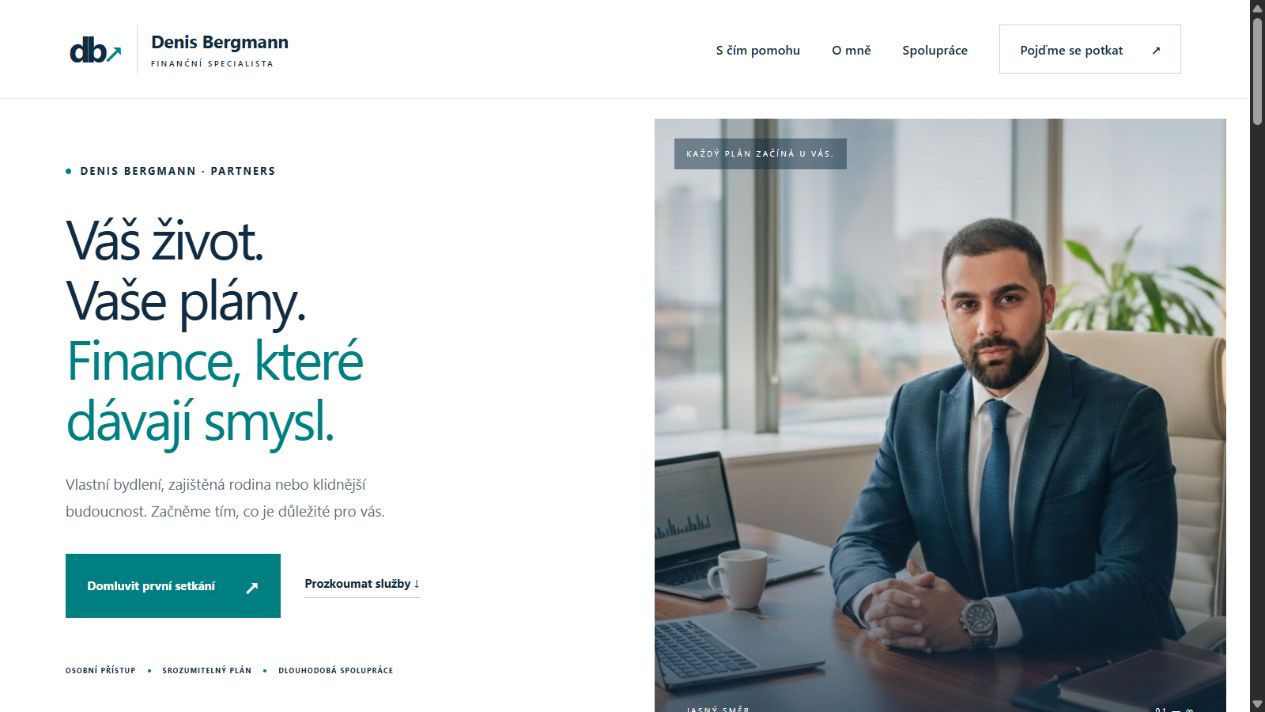 Náhled webu Denis Bergmann — Finance s jasným plánem